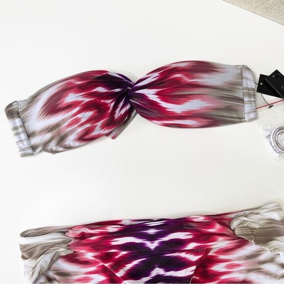 Carmen Marc Valvo Small Large Swim Set 2 Piece Swimwear Bandeau Bikini Bottoms - Picture 3 of 12